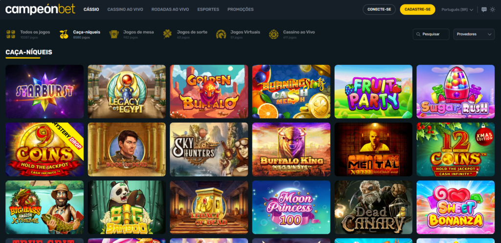 Seção de Jogos de Caça-Níqueis - Campeonbet Casino 