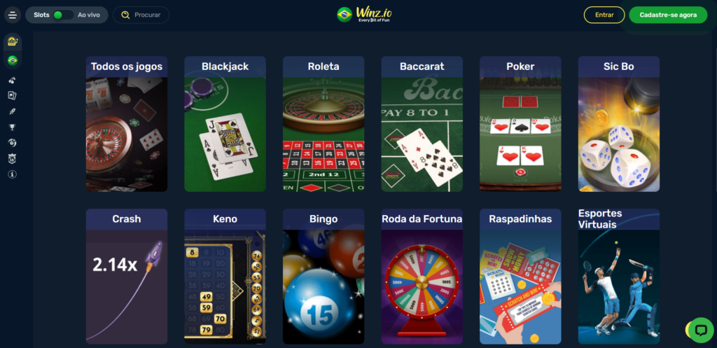 Seção de Jogos de Mesa - Winz Casino 