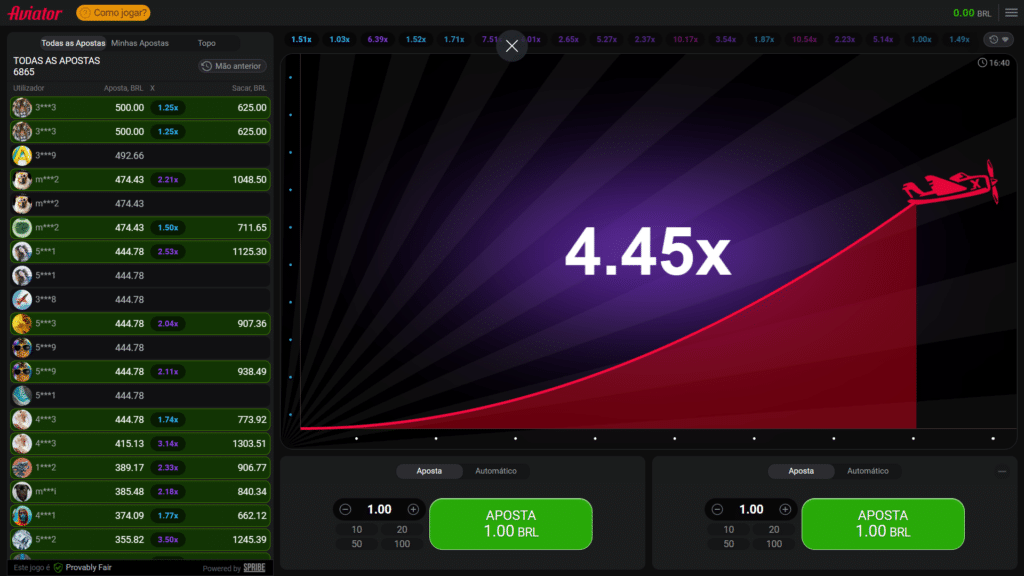 Seção de Jogos Crash - Slottica Casino