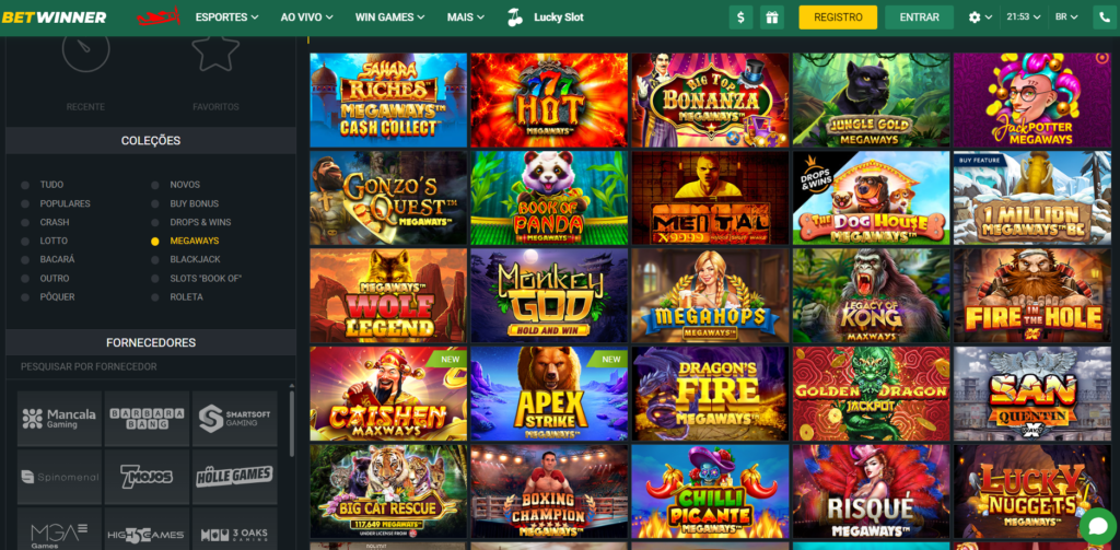 Seção de Jogos de Caça-Níqueis - BetWinner Casino