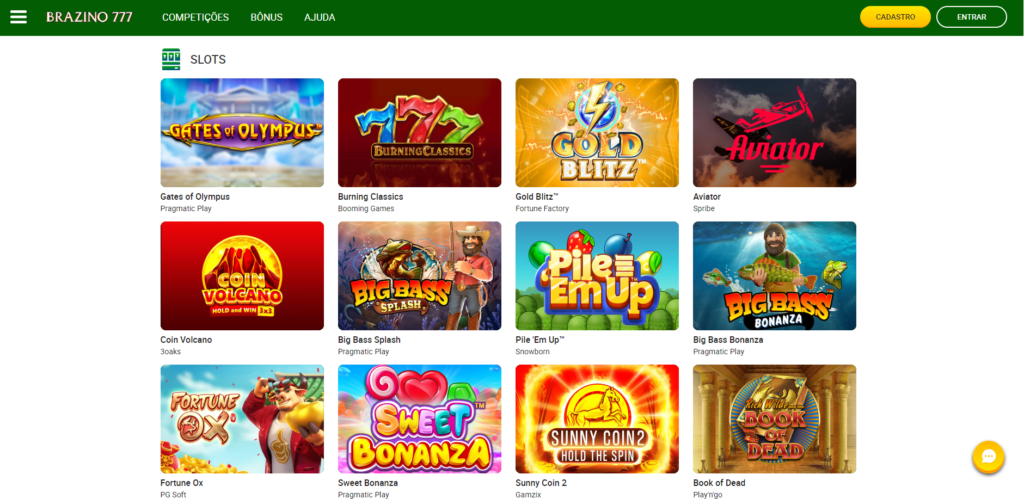 Seção de Jogos de Caça-Níqueis - Brazino777 Casino