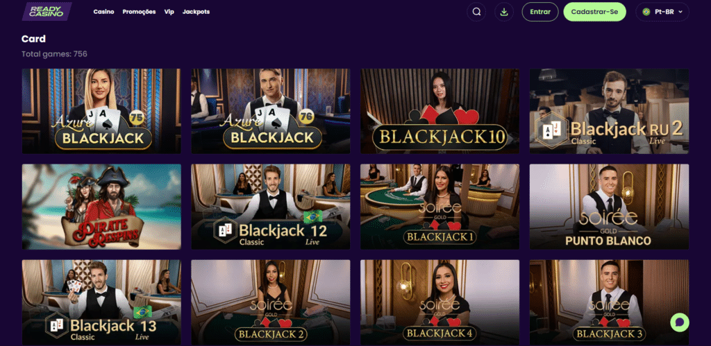 Seção de Cassino ao Vivo - Ready Casino