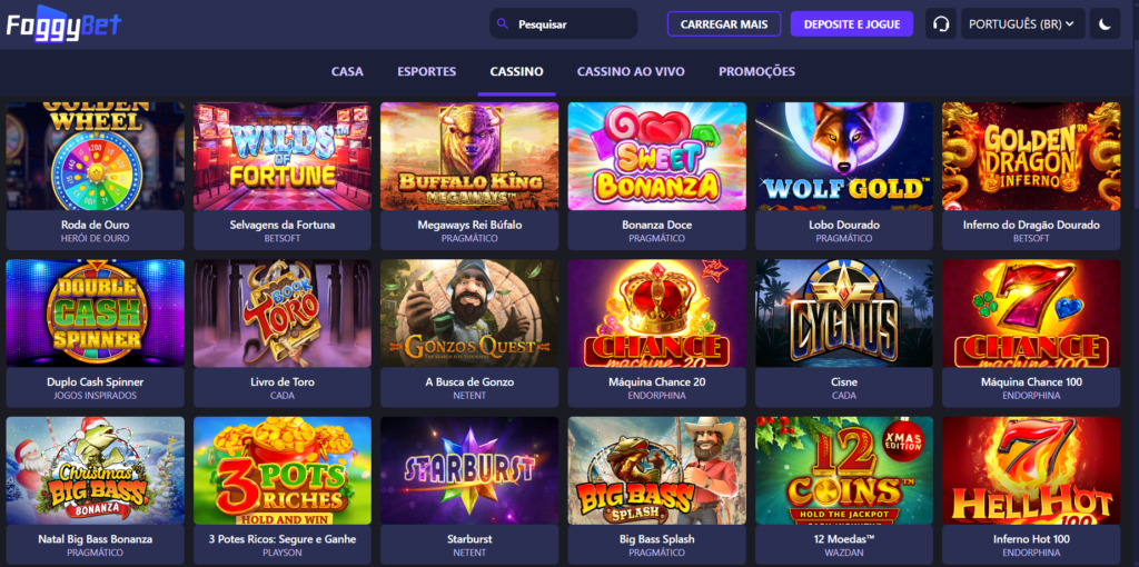 Seção de Jogos de Caça-Níqueis - FoggyBet Casino