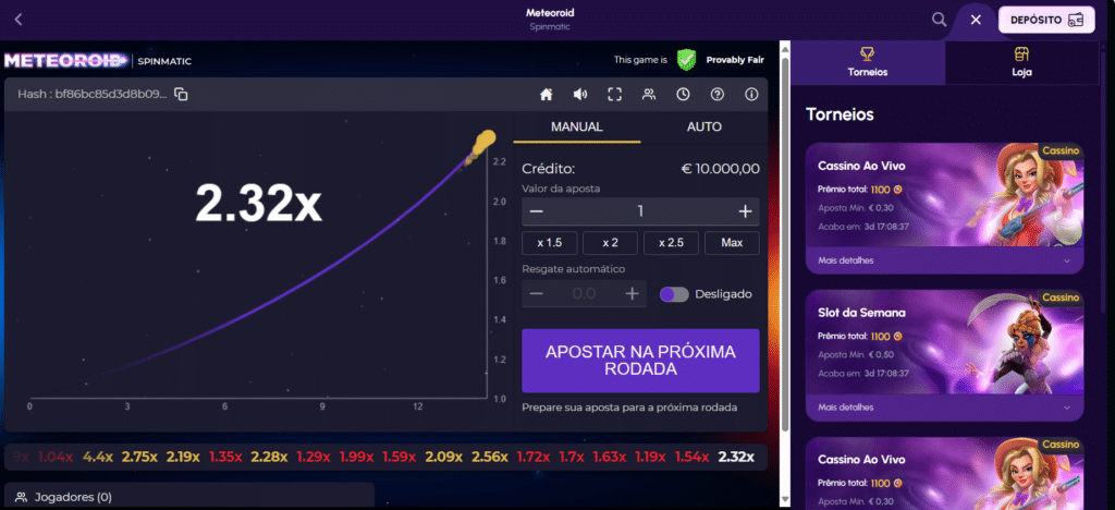 Seção de Jogos Crash - Novajackpot Casino