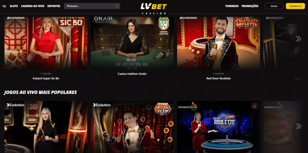 Seção de Cassino ao Vivo - LVBET Casino