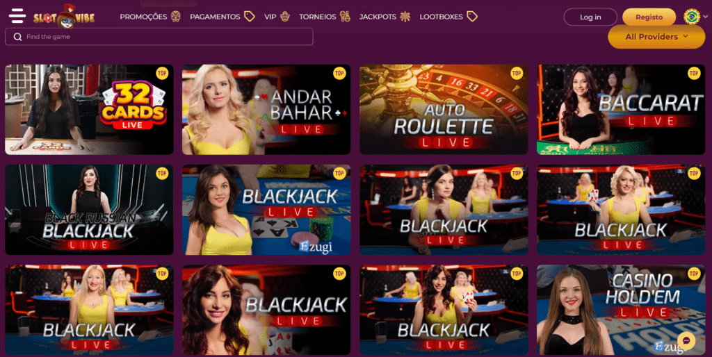 Seção de Cassino ao Vivo - SlotVibe Casino