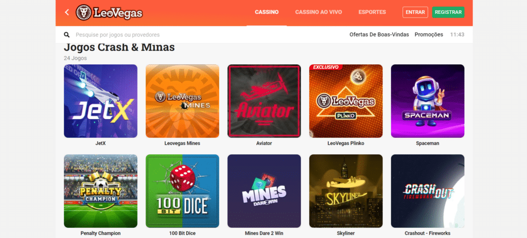 Seção de Jogos Crash - LeoVegas Casino