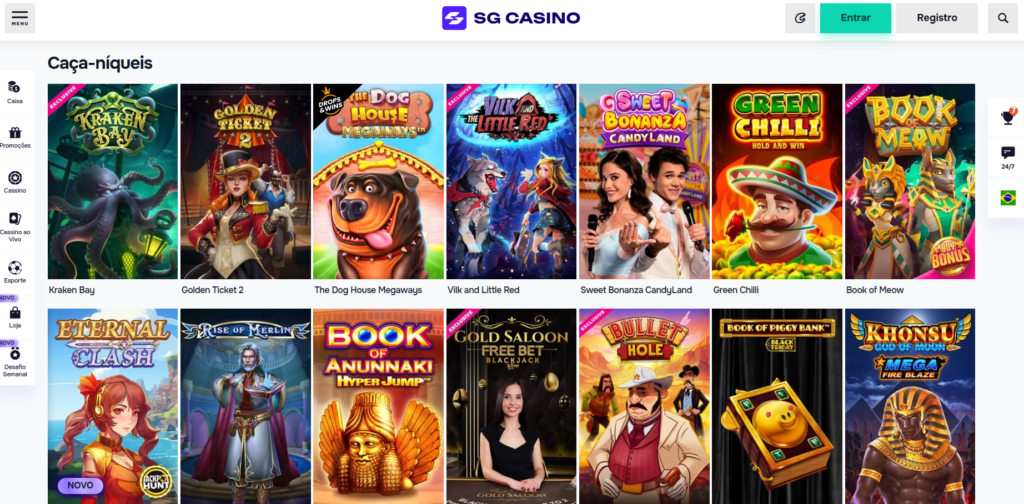 Seção de Jogos de Caça-Níqueis - SG Casino