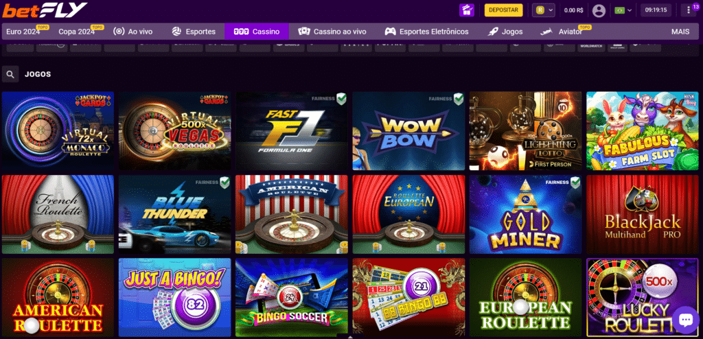 Seção de Jogos de Mesa - BetFly Casino