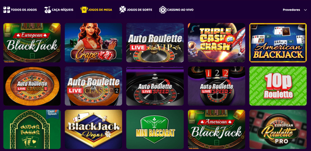 Seção de Jogos de Mesa - BonusBet Casino