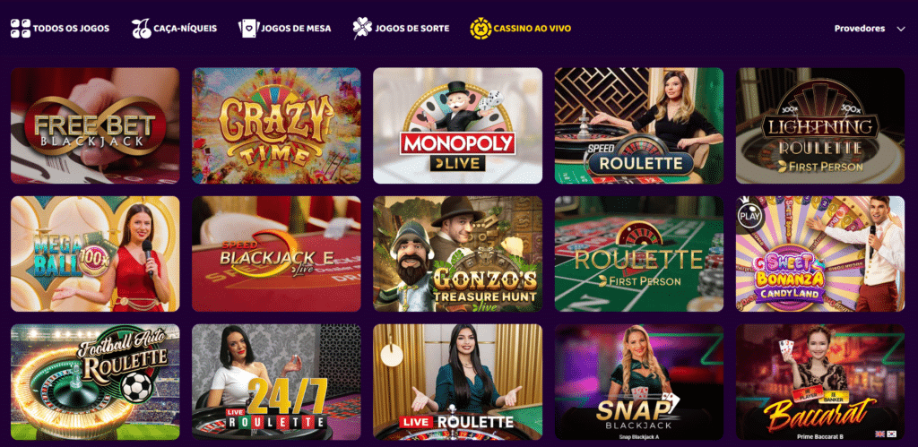 Seção de Cassino ao Vivo - BonusBet Casino