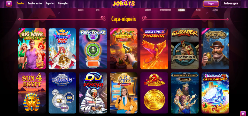 Seção de Jogos de Caça-Níqueis - Joker8 Casino