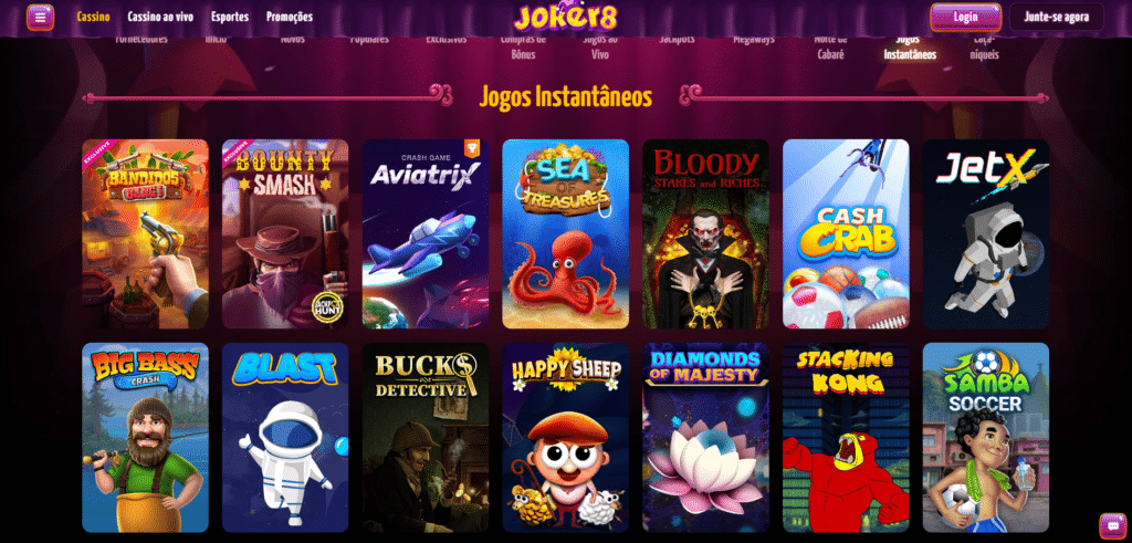 Seção de Jogos Crash - Joker8 Casino