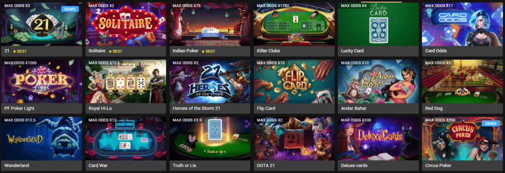 Seção de Jogos de Mesa - 1xSlots Casino