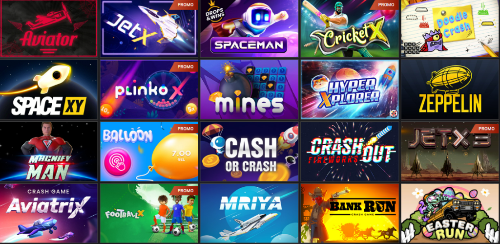 Seção de Jogos Crash - 1xSlots Casino