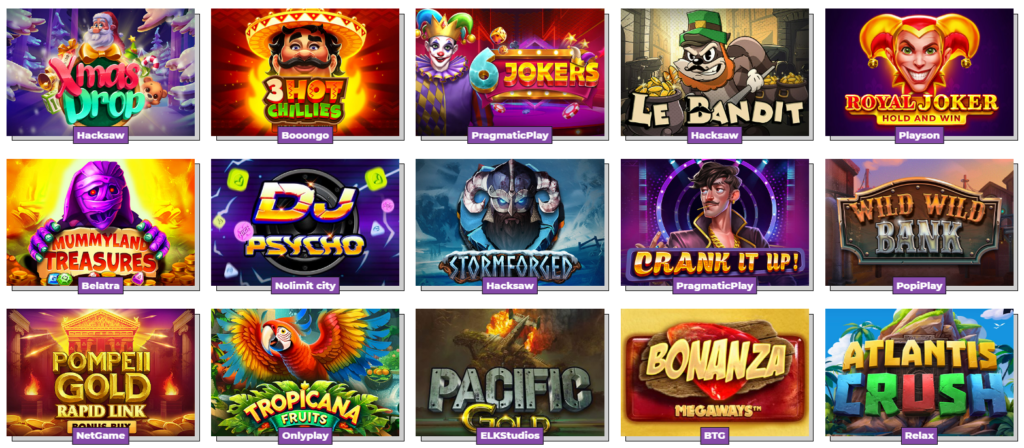 Seção de Jogos de Caça-Níqueis - Winstoria Casino