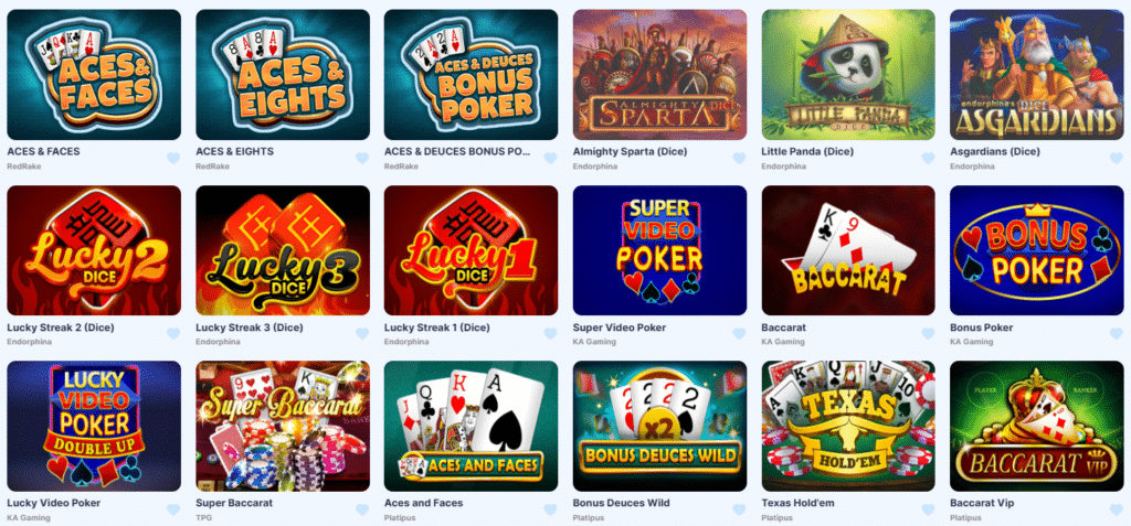 Seção de Jogos de Mesa - Icebet Casino