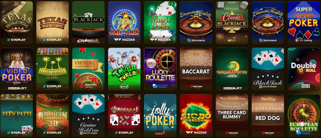 Seção de Jogos de Mesa - Awintura Casino