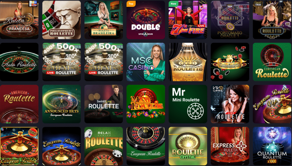 Seção de Jogos de Mesa - Spinarium Casino