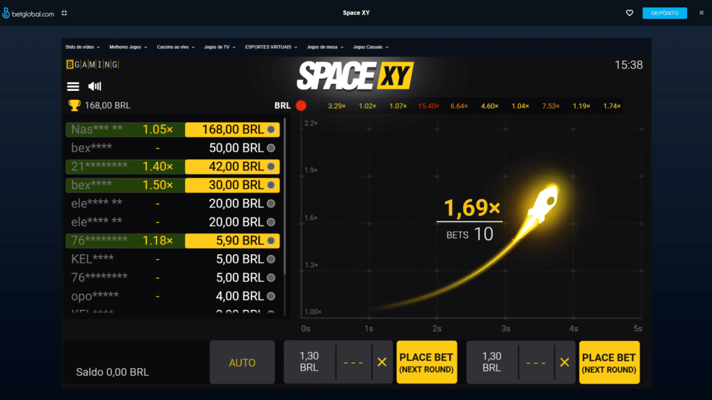 Seção de Jogos Crash - BetGlobal Casino