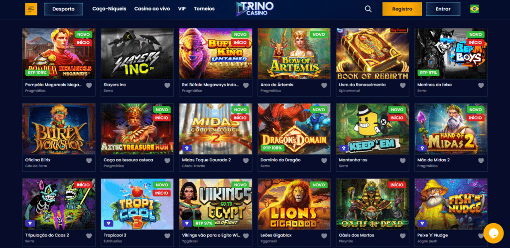 Seção de Jogos de Caça-Níqueis - Trino Casino