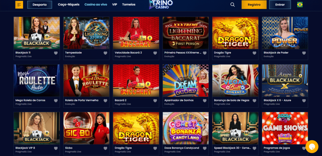 Seção de Jogos de Mesa - Trino Casino