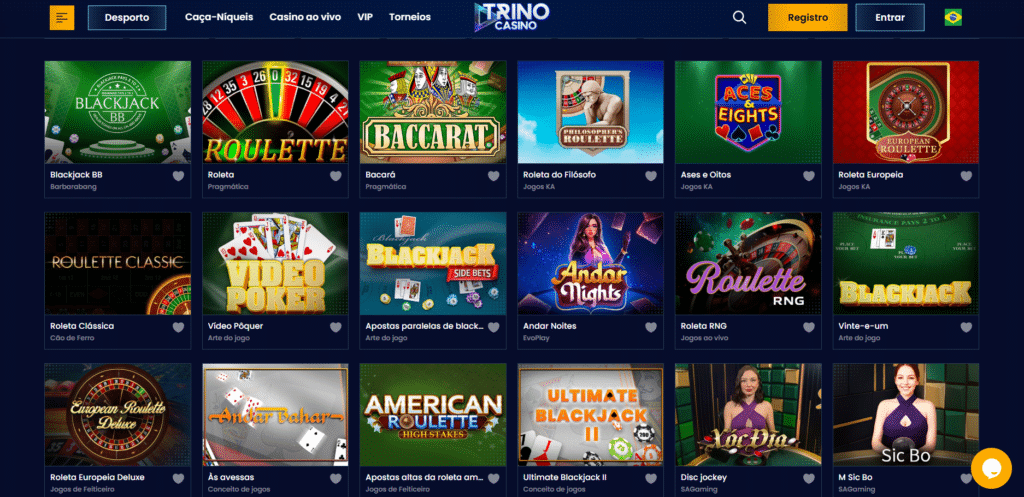 Seção de Cassino ao Vivo - Trino Casino