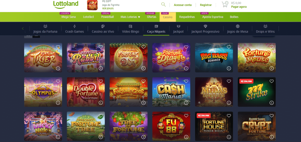 Seção de Jogos de Caça-Níqueis - Lottoland Casino