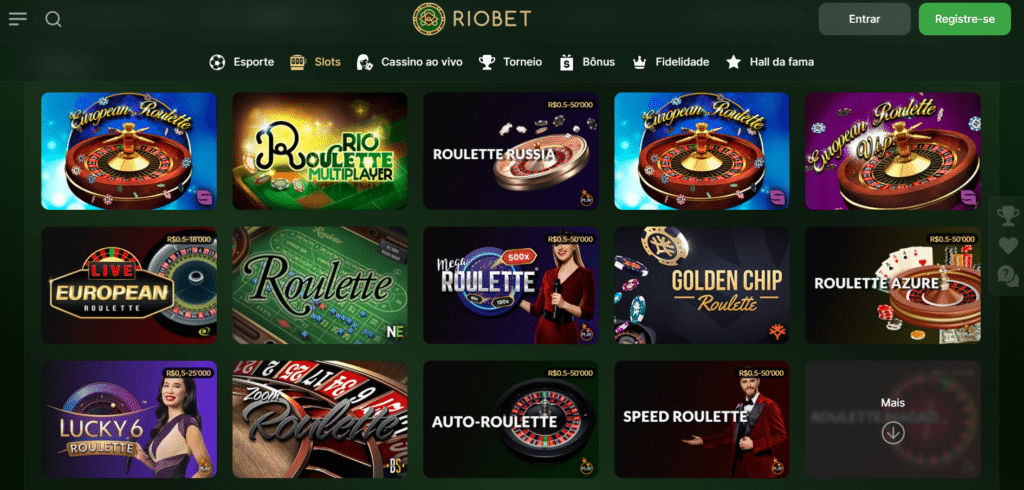 Seção de Jogos de Mesa - RioBet Casino