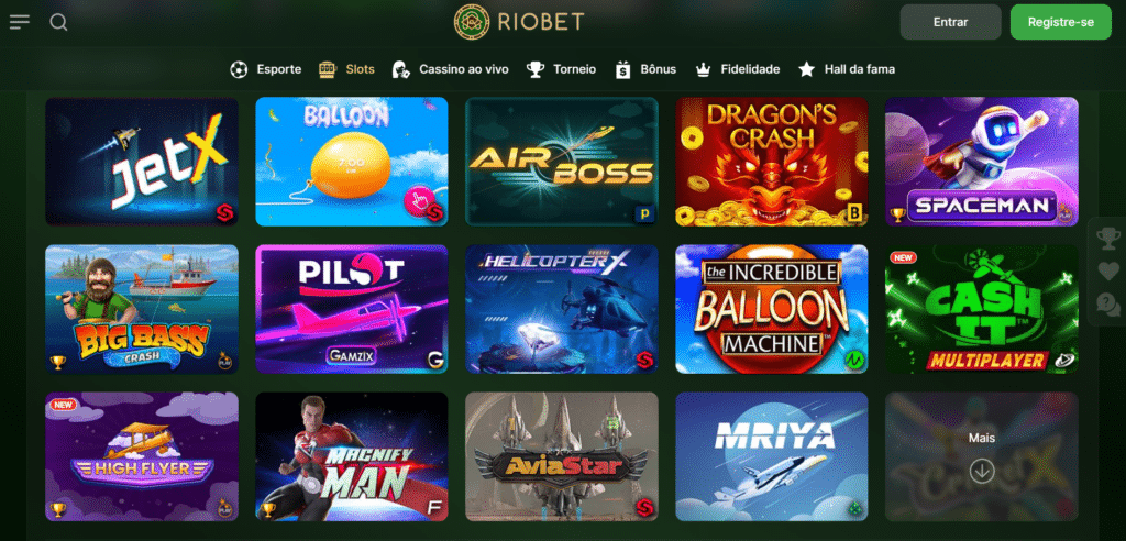 Seção de Jogos Crash - RioBet Casino