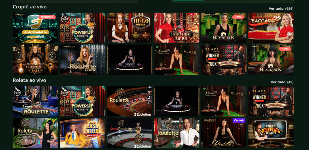 Seção de Cassino ao Vivo - Segurobet Casino