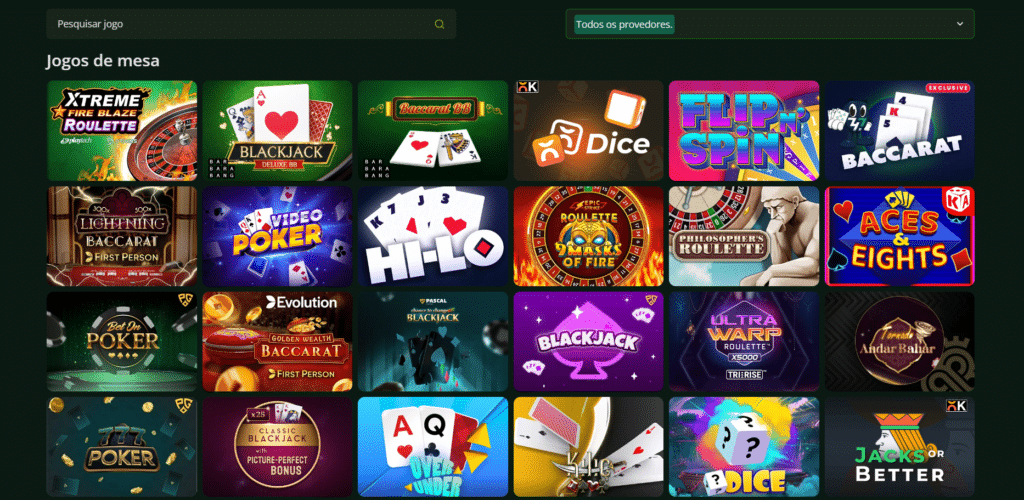 Seção de Jogos de Mesa - Segurobet Casino