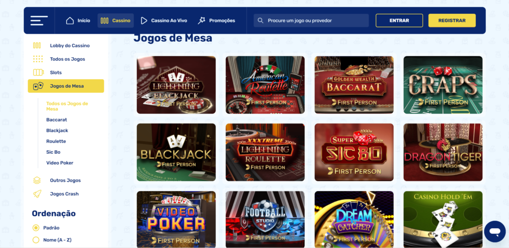 Seção de Jogos de Mesa - SpinWiz Casino