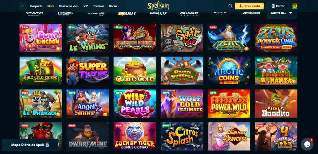 Seção de Jogos de Caça-Níqueis - SpellWin Casino