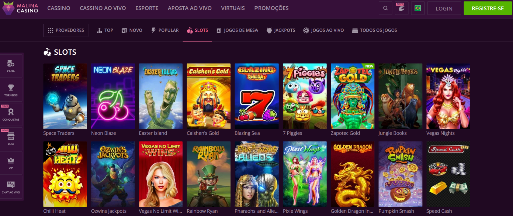 Malina Casino – Seção de Slots