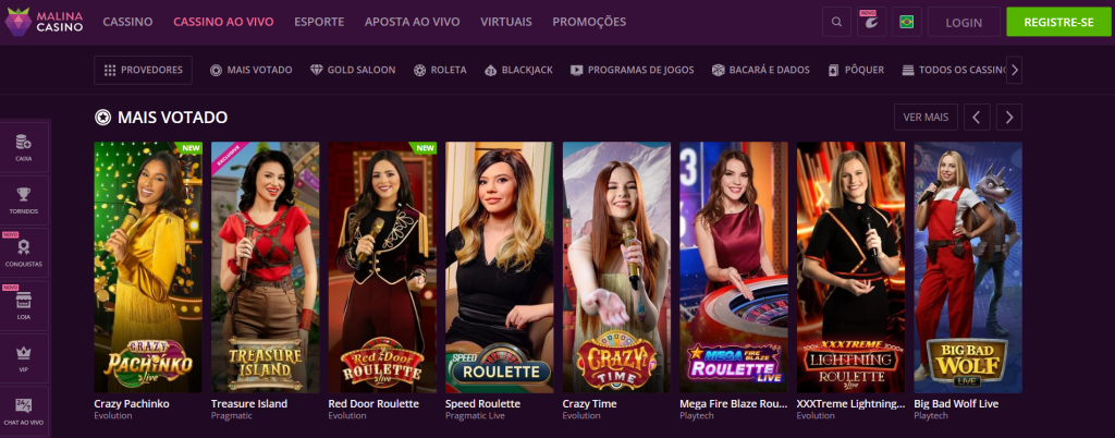 Malina Casino – Seção de Cassino ao Vivo