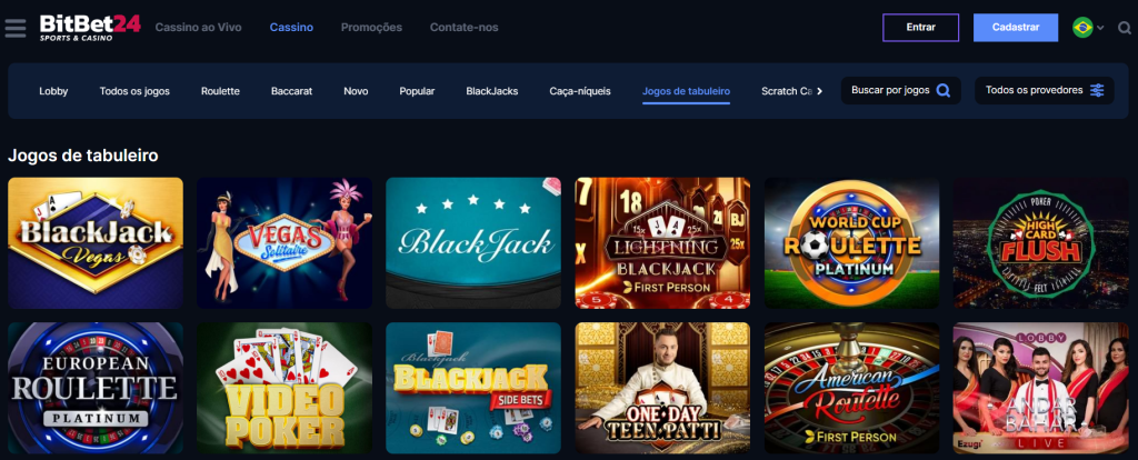 BitBet24 Casino – Seção de Jogos de Mesa