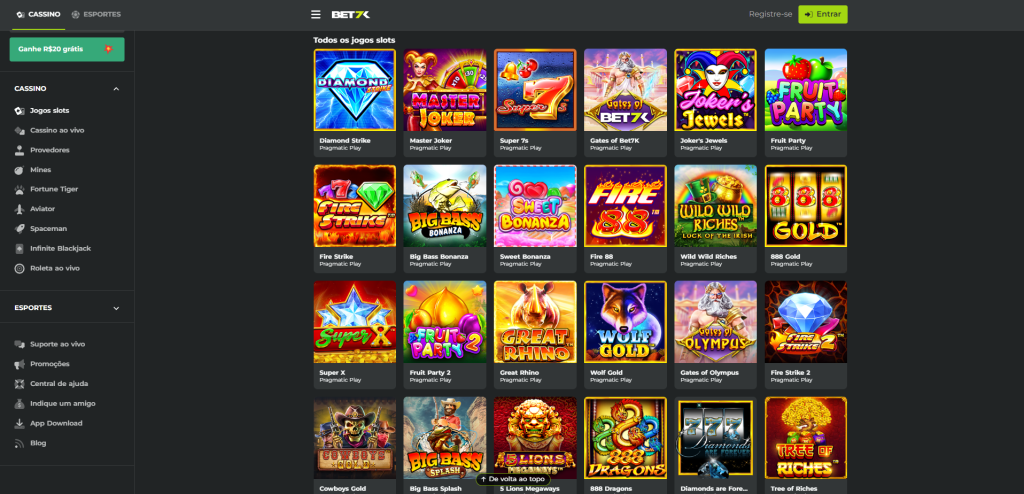 Bet7k Casino – Seção de Slots