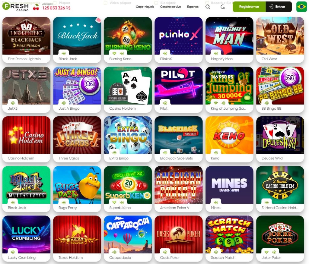 Jogos de mesa do Fresh Casino